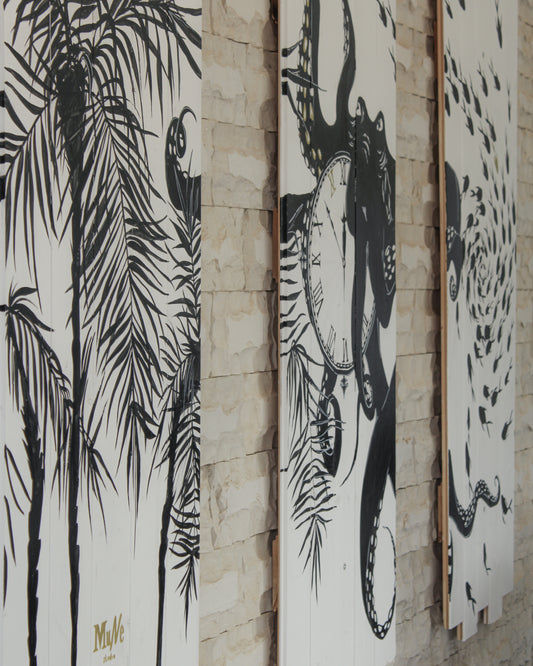 Murales su legno per ristorante