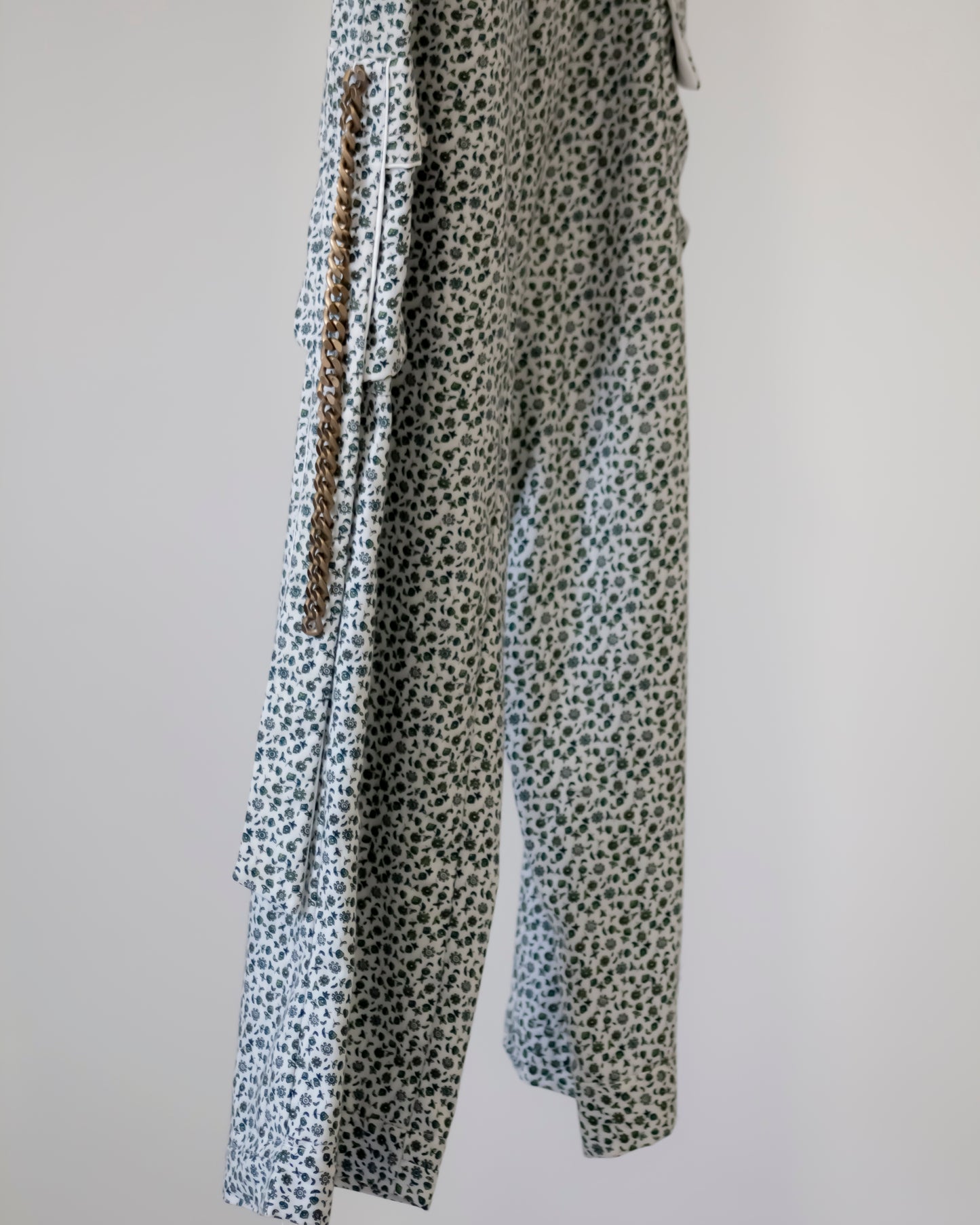 Pantaloni Cargo Gabardine Floreale