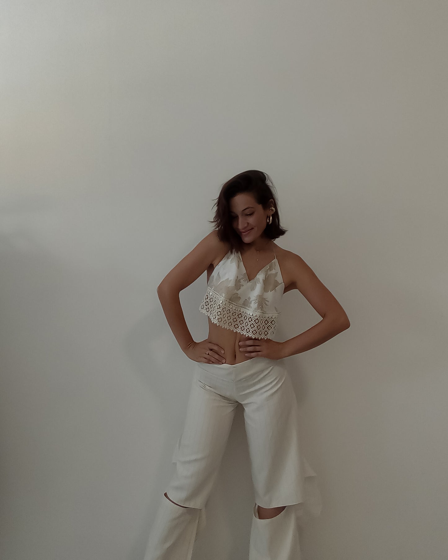 Pantaloni White Flared