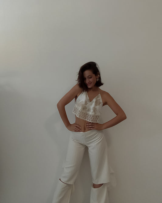 Pantaloni White Flared