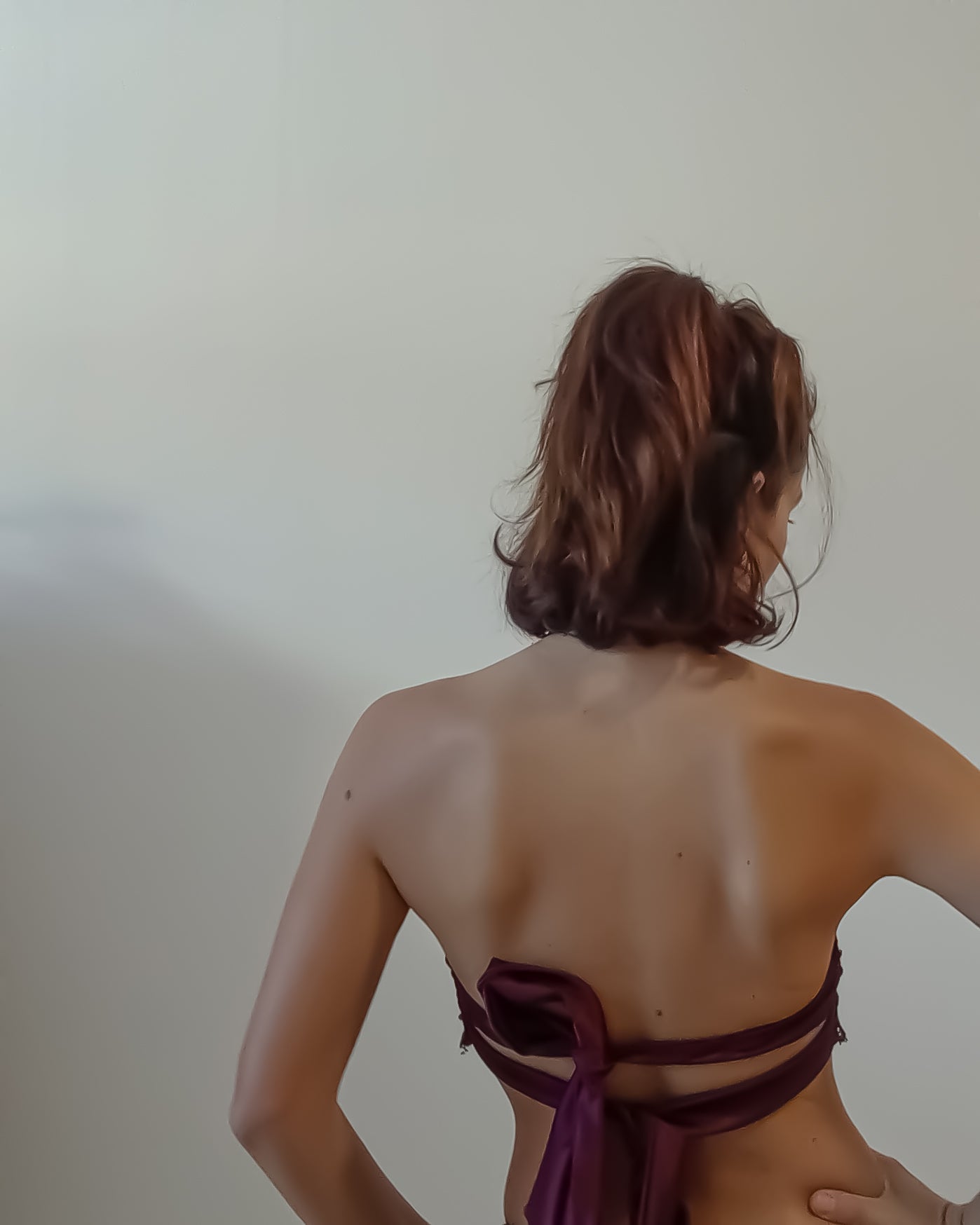 Halter Top Paillettes Marrone