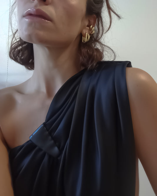 Abito Nero Drappeggiato