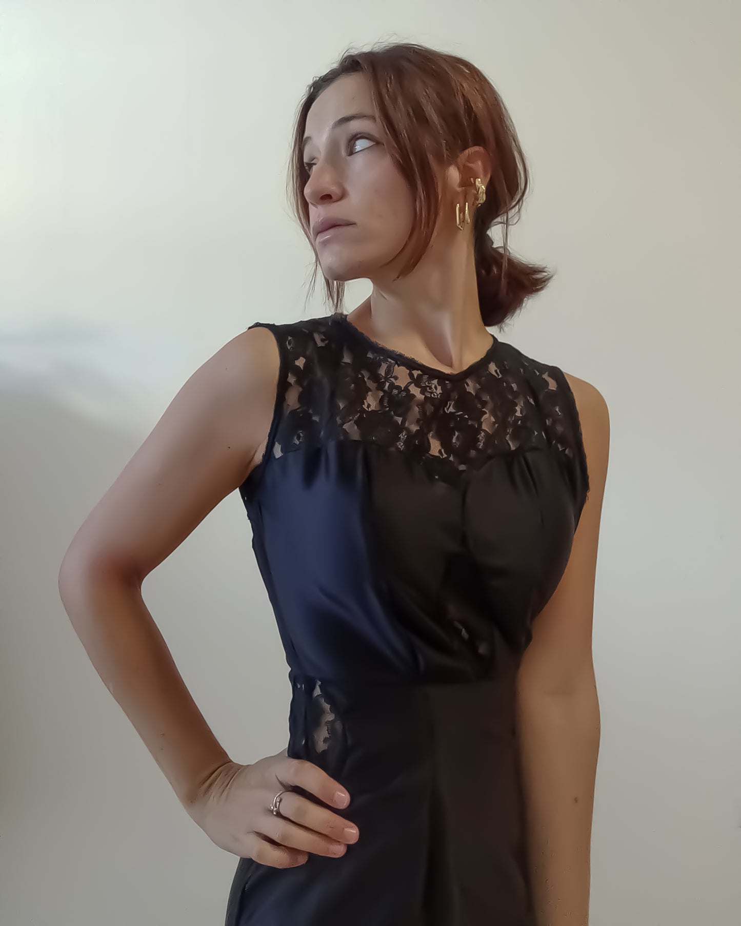 Mini abito pizzo nero