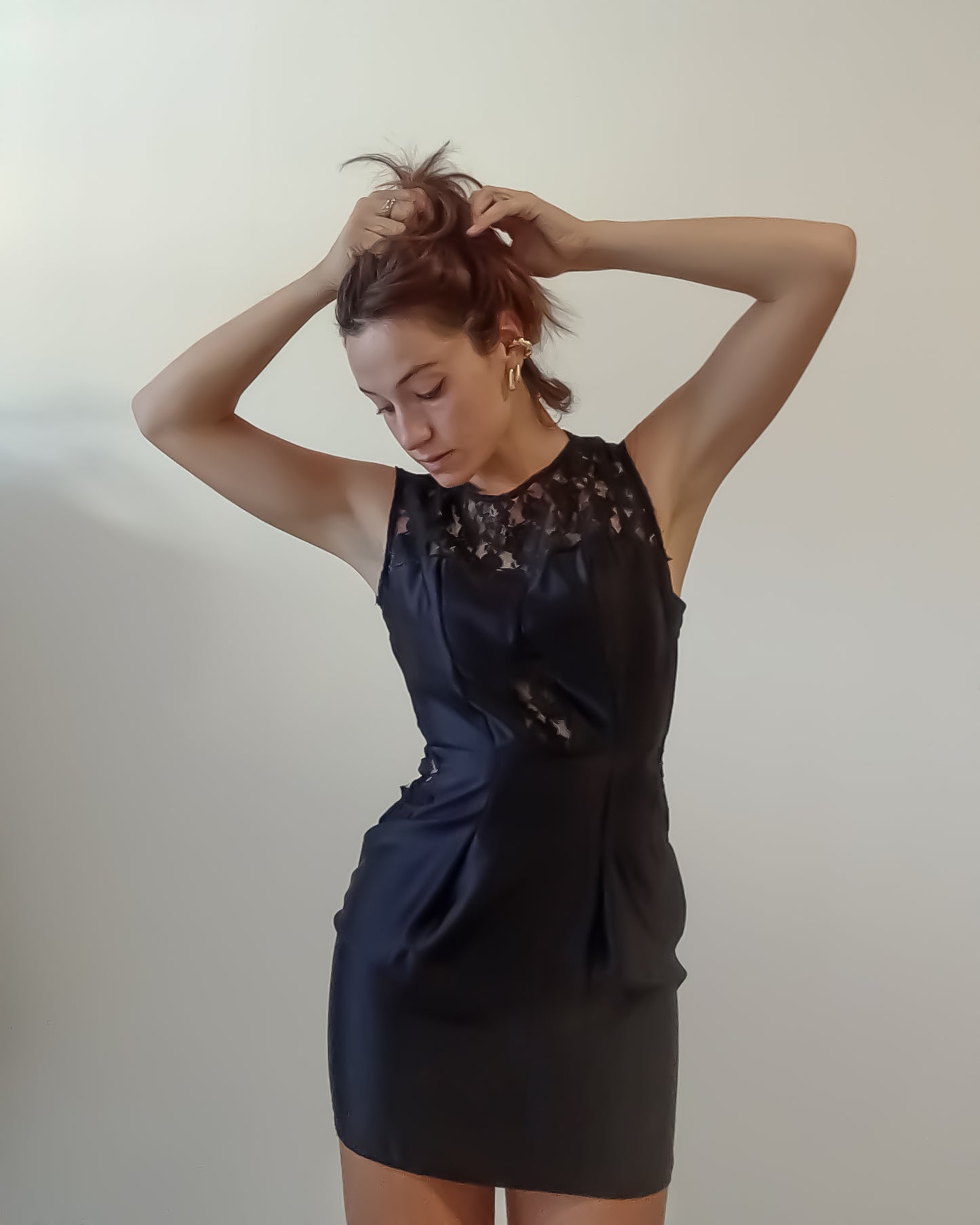 Mini abito pizzo nero